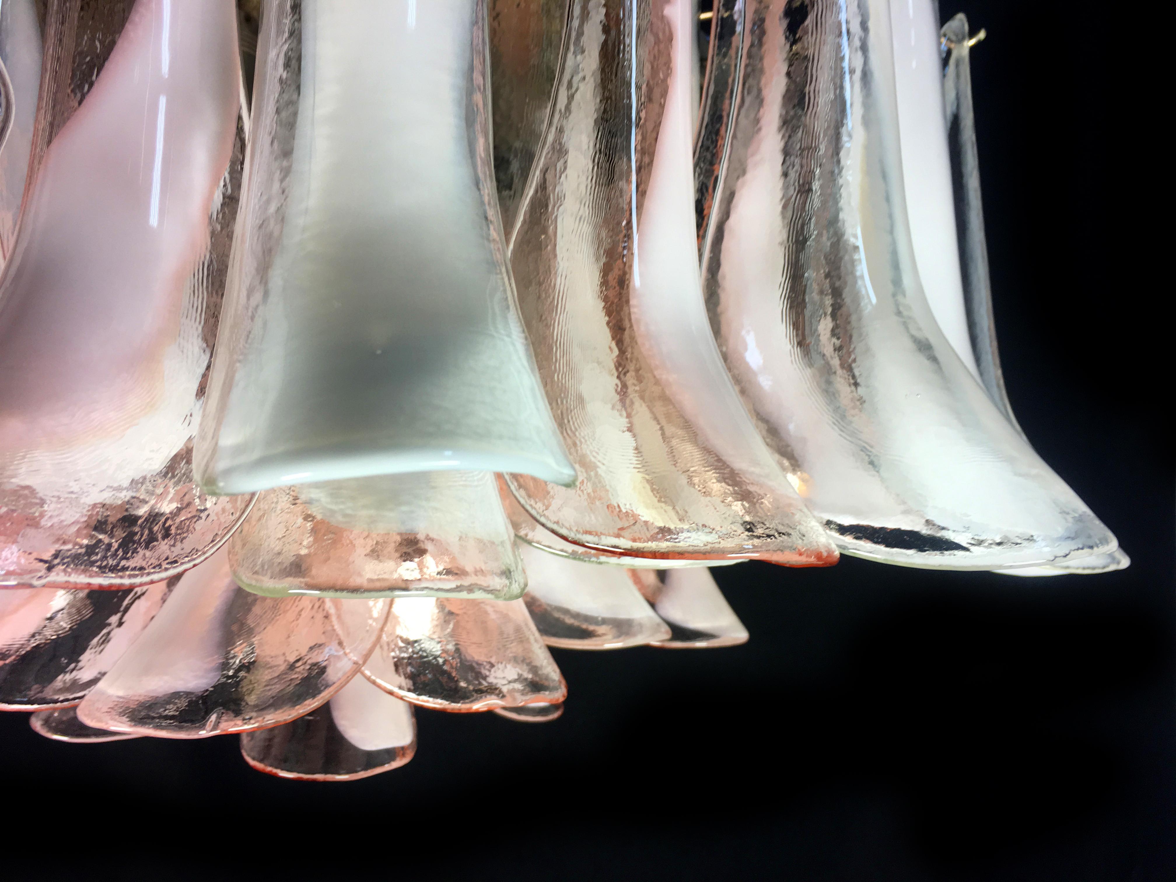 Metal 'Flamingo' Italian Chandelier Ceiling Light, Murano
