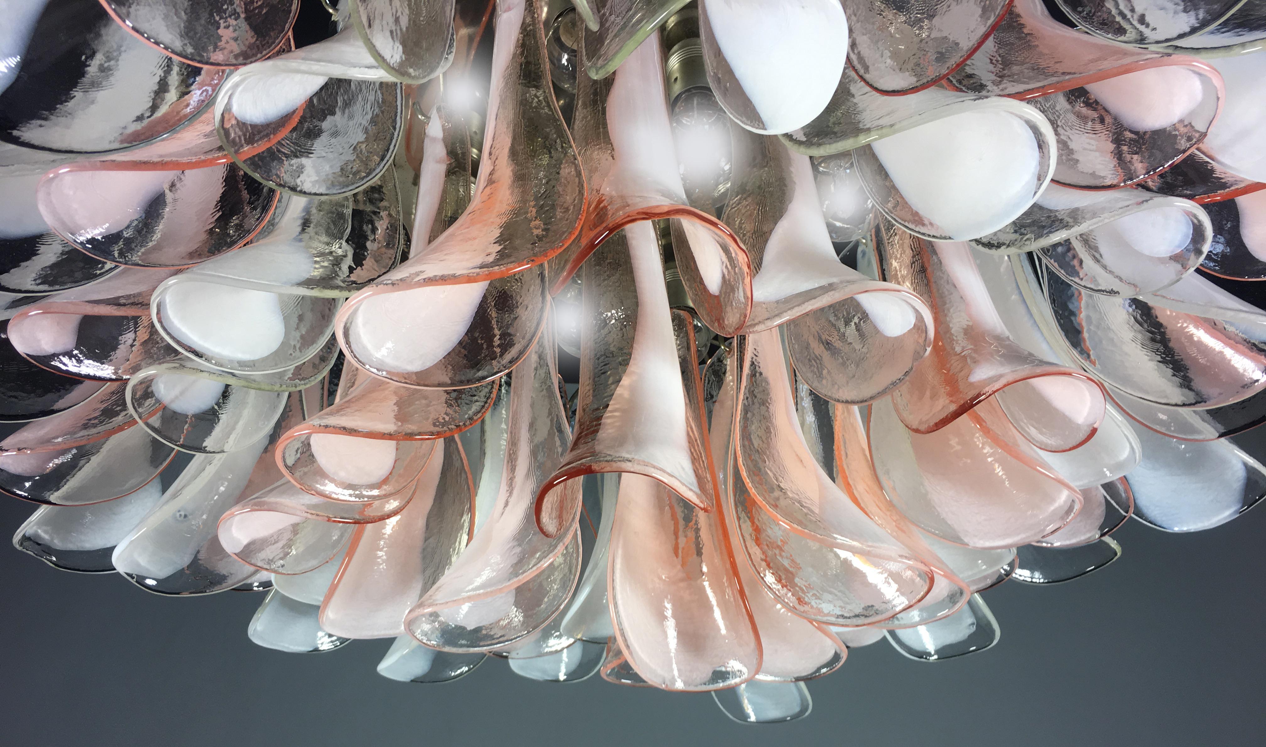 'Flamingo' Italian Chandelier Ceiling Light, Murano 1