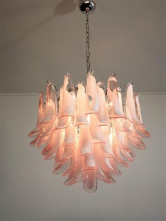 'Flamingo' Italian Petal Chandeliers, Murano