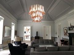 Flamingo' Italian 53 Pink Petal Chandeliers, Murano