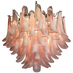 'Flamingo' Italian Petal Chandeliers, Murano