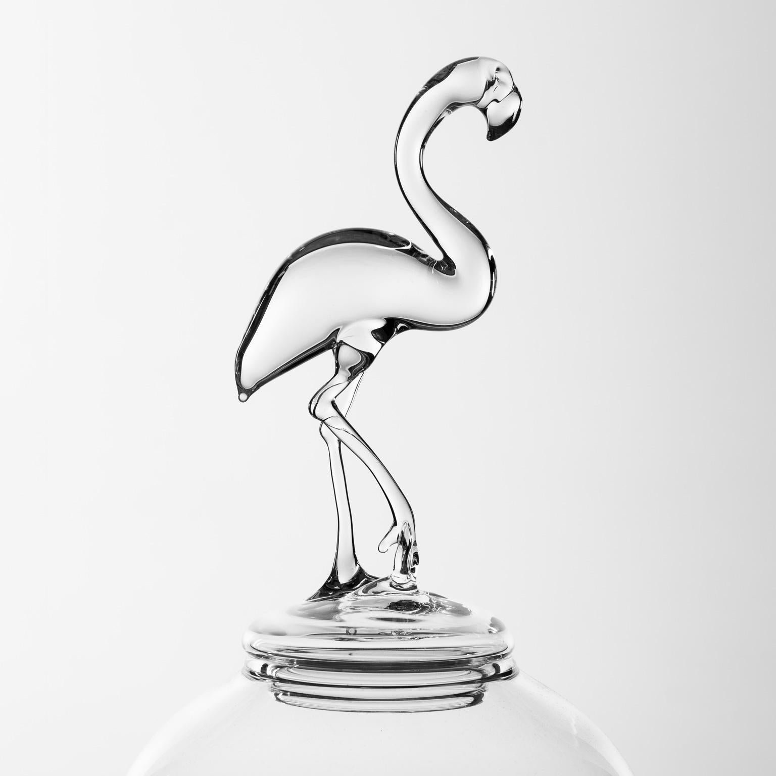 'Flamingo Jar'
A hand blown glass jar by Simone Crestani

