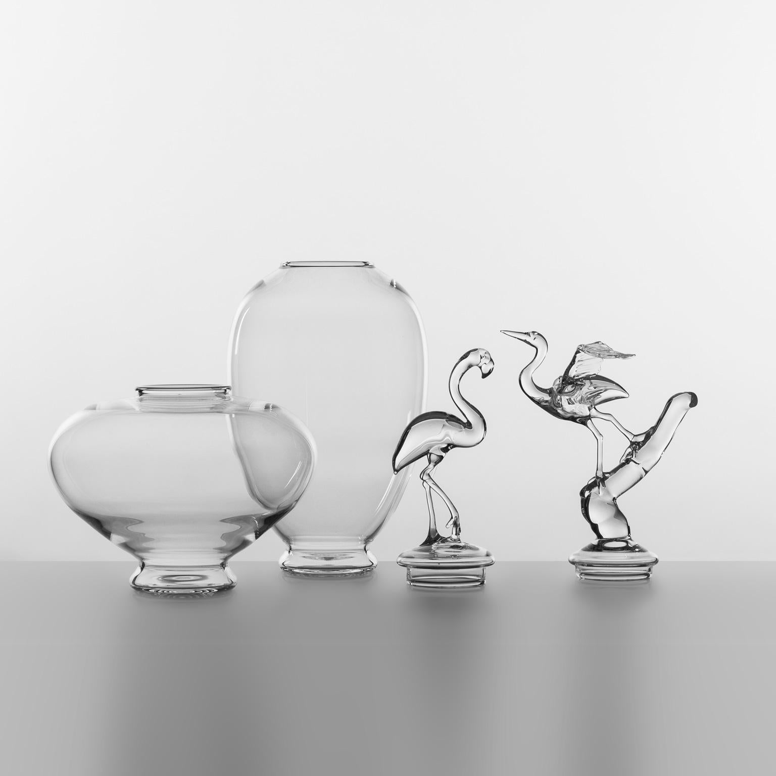 'Flamingo Jar' Hand Blown Glass Jar by Simone Crestani 2