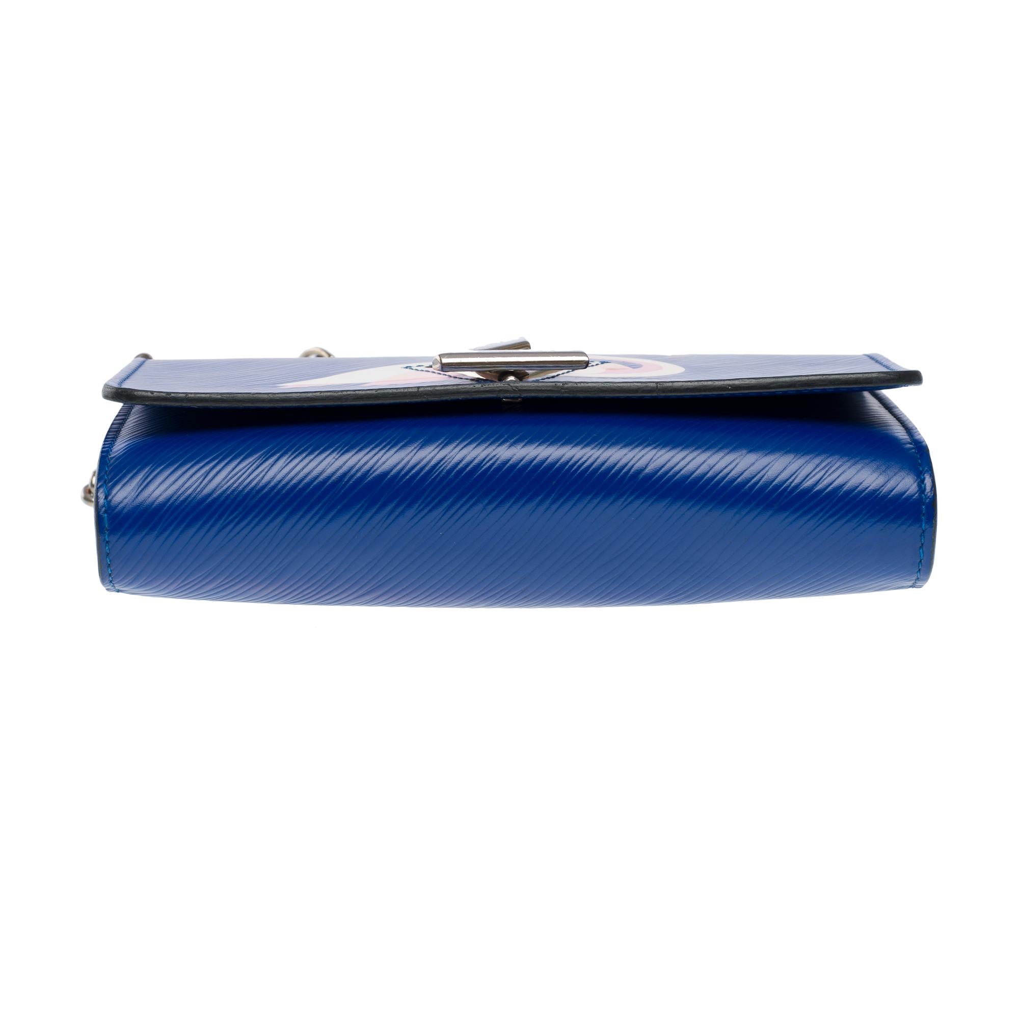 Flamingo Louis Vuitton Twist shoulder bag in blue epi leather, SHW 6