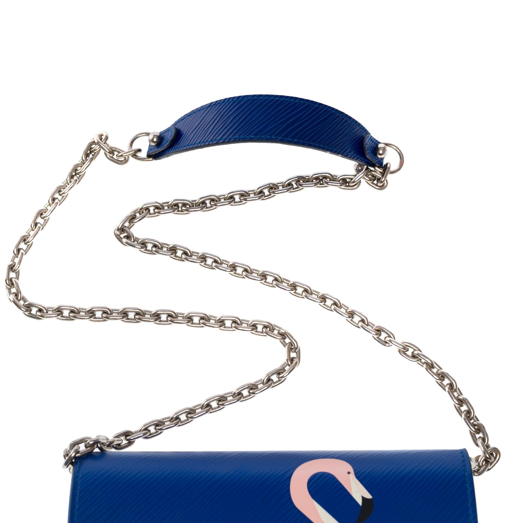 Flamingo Louis Vuitton Twist shoulder bag in blue epi leather, SHW 5