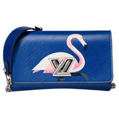 Sac à bandoulière Louis Vuitton Twist en cuir épi bleu flamingo