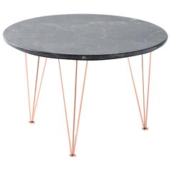 Flamingo Low Round Side Table with Copper Legs