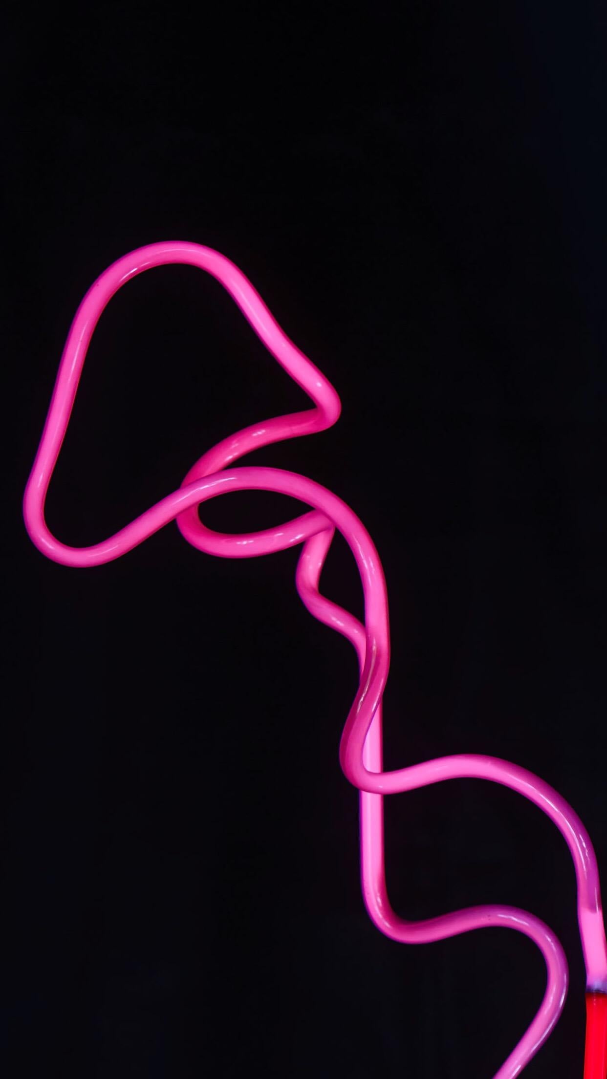 ‘Flamingo’ Neon Lamp in Hot Pink and Ruby Red Neon Glass, Handmade Modern For Sale 5
