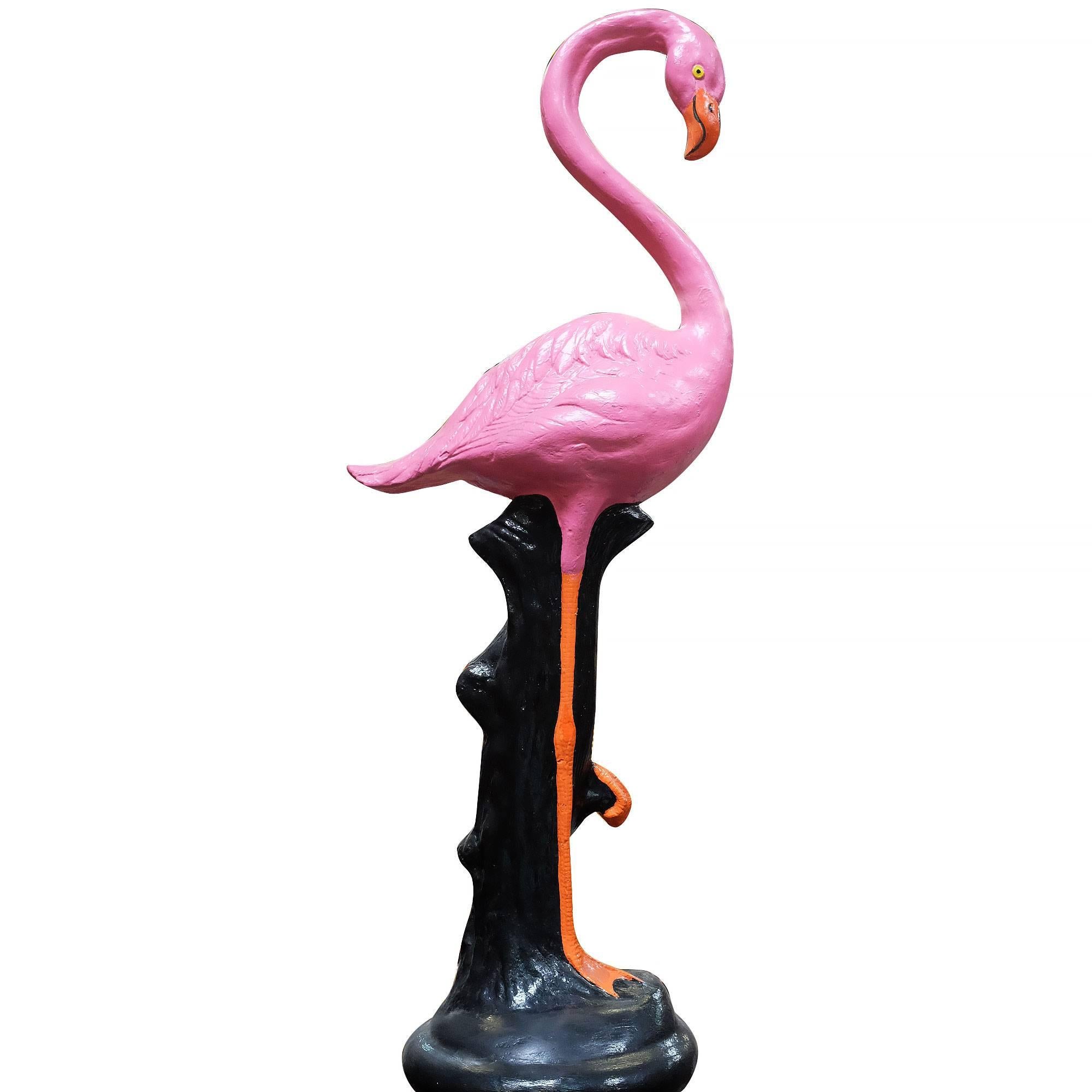 Post-Modern Flamingo Pedestal Sculpture, circa 1980 For Sale