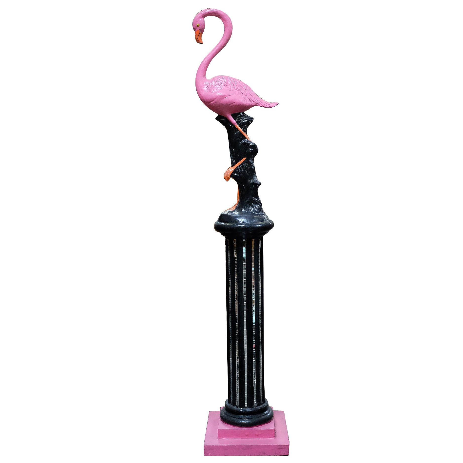 8 foot Flamingo Pedestal Sculpture, circa 1970