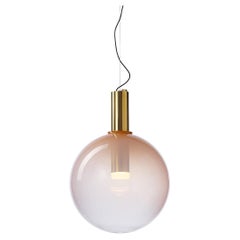 Flamingo Pink Blown Crystal Glass Pendant, Phenomena by Dechem Studio for Bomma