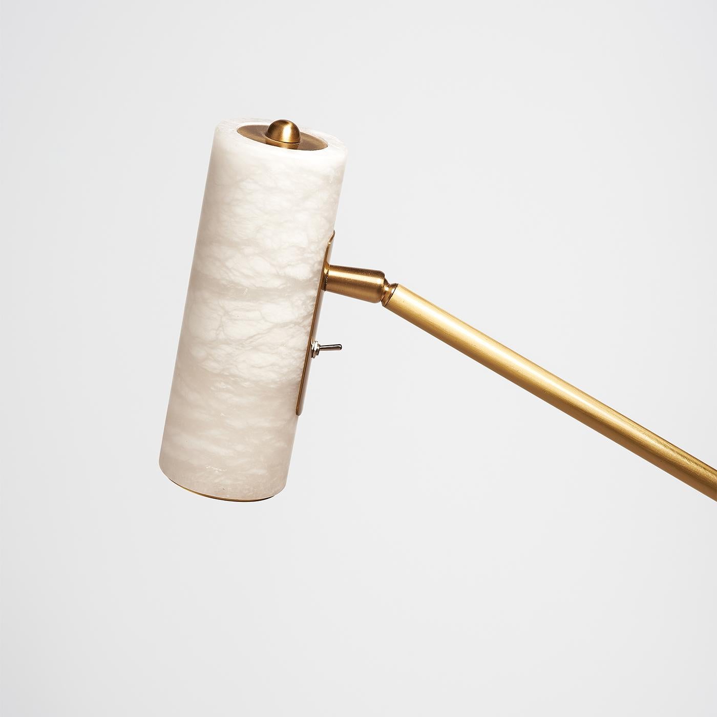 Flamingo Satin Brass & Alabaster Floor Lamp by Matlight Milano (Messing) im Angebot