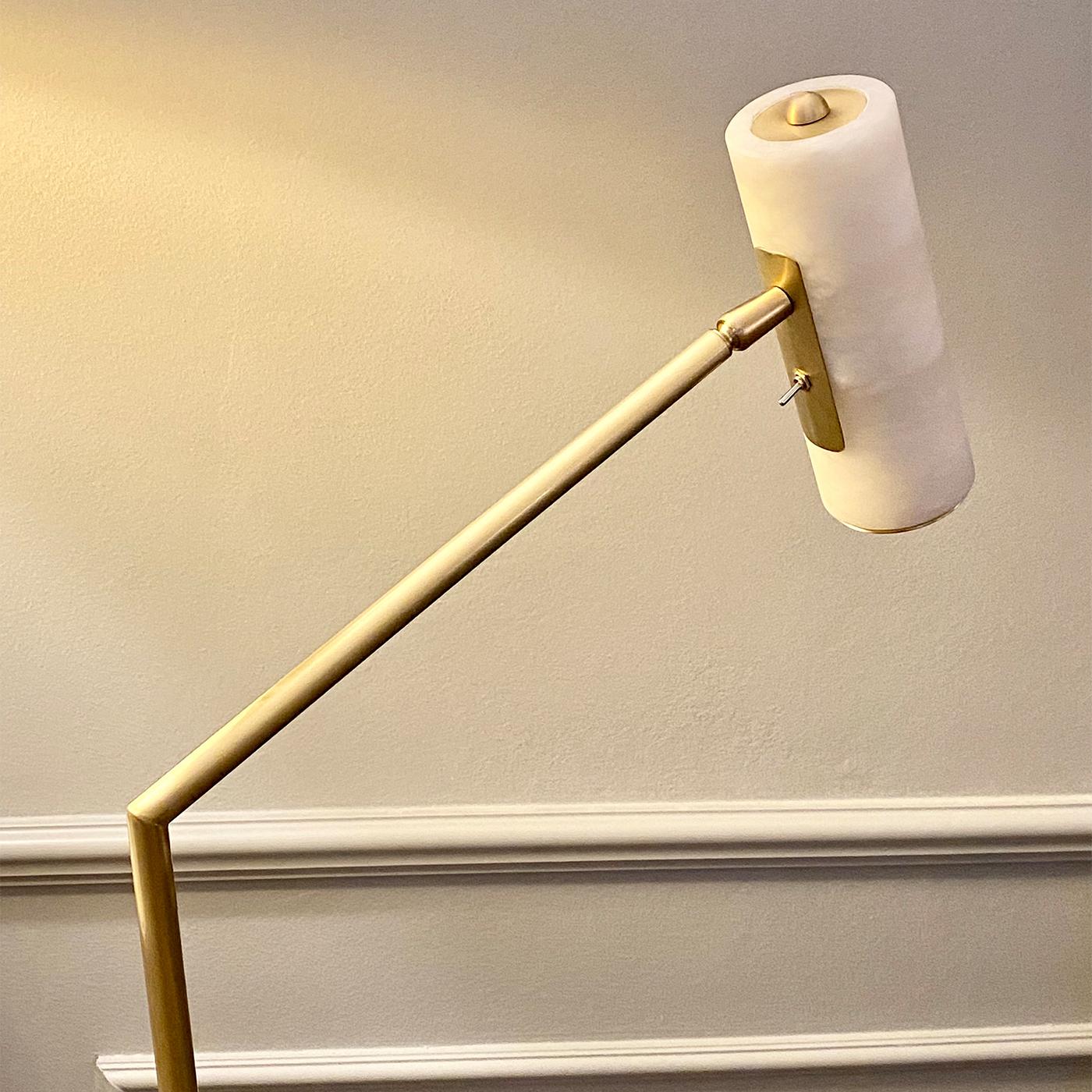 Flamingo Satin Brass & Alabaster Floor Lamp by Matlight Milano im Angebot 2