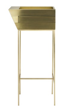 Flamingo Sculptural Side Table and Storage Unit in Brass with Gold Finish