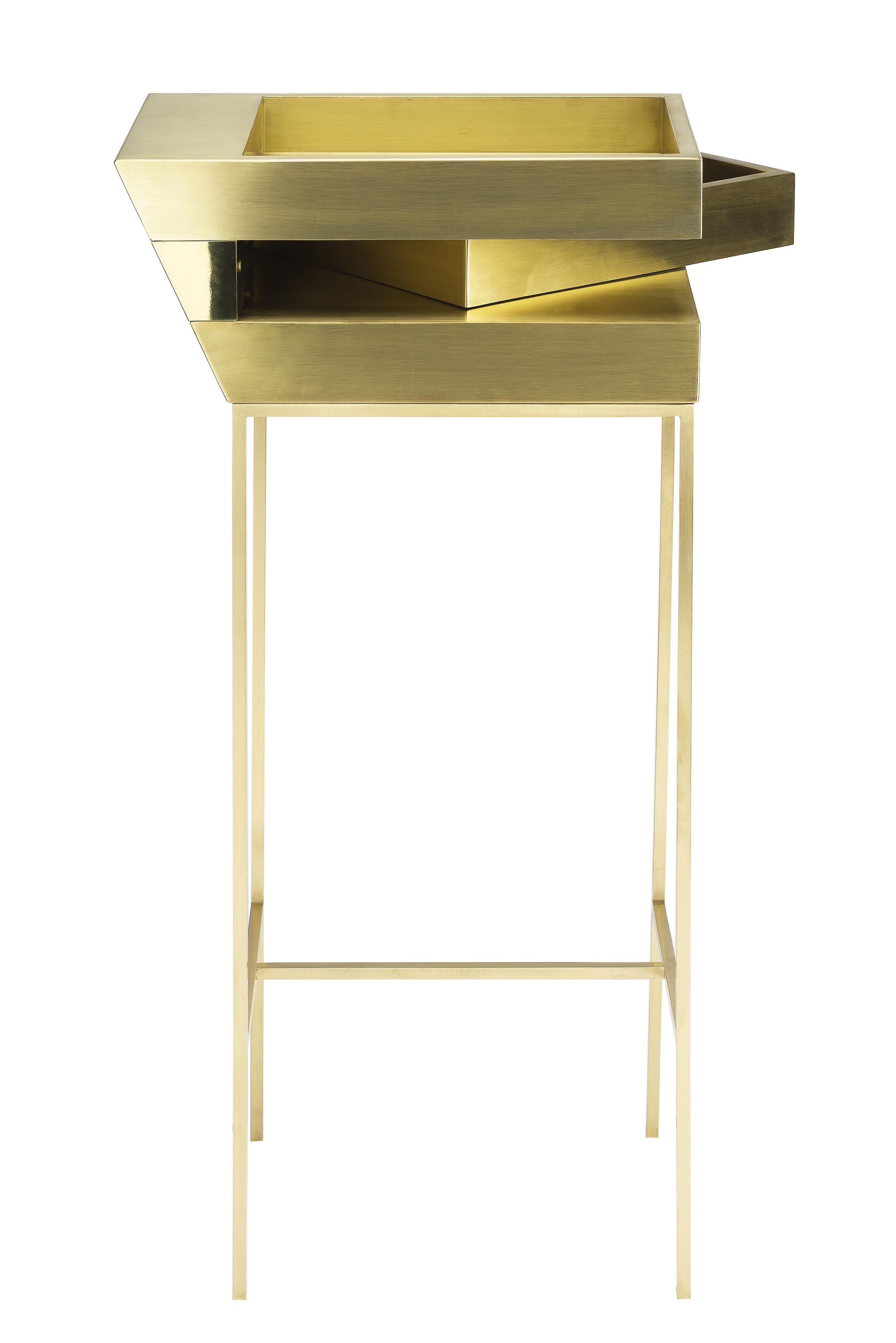 gold flamingo side table