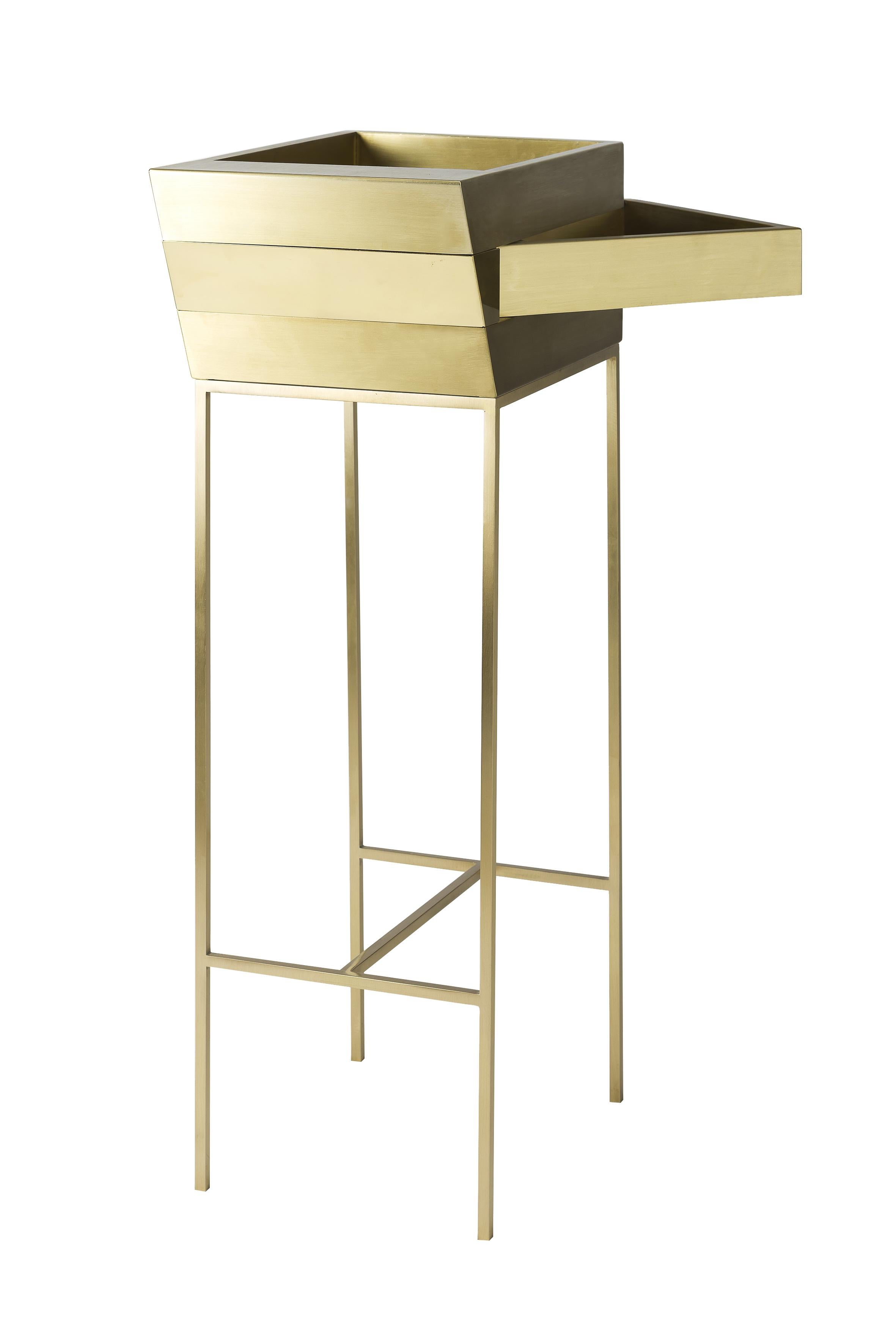 gold side table with storage