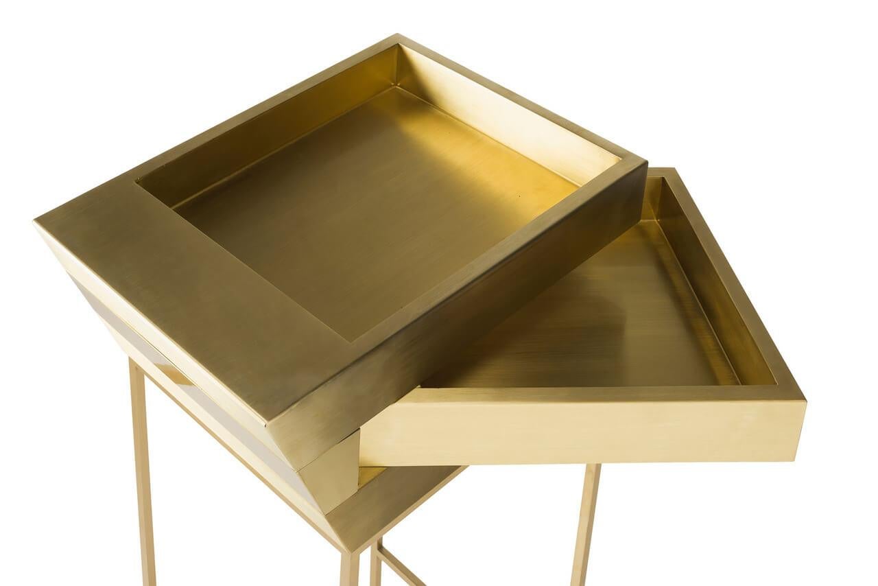 Other Flamingo Sculptural Side Table and Storage Unit in Brass with Gold Finish For Sale