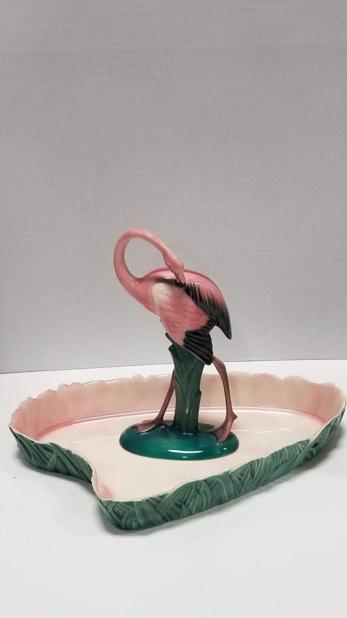 Flamingo Statue with Pond by Will-George, A California Pottery Co 3
