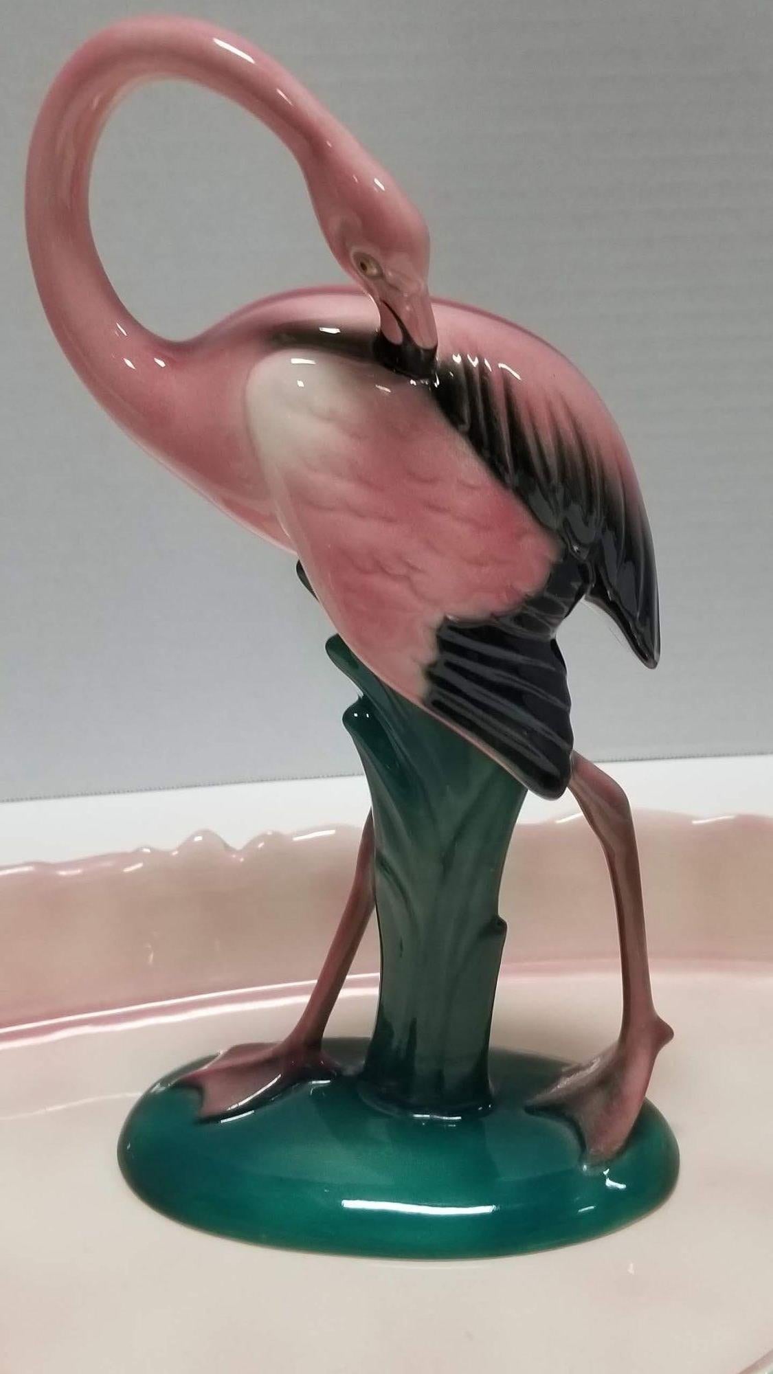 Flamingo Statue with Pond by Will-George, A California Pottery Co 4