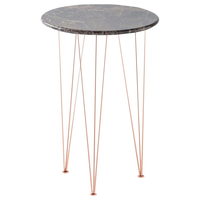 Flamingo Tall Round Side Table With, Tall Round Accent Table