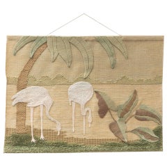 Vintage Flamingo Tapestry, circa 1970