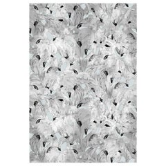 Flamingo Wallpaper in Pale Blue by 17 Patterns