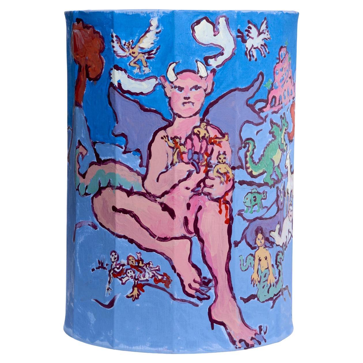 Flaminia Veronesi Hand Painted Wall Lamp shade in Collaboration with NASSI For Sale