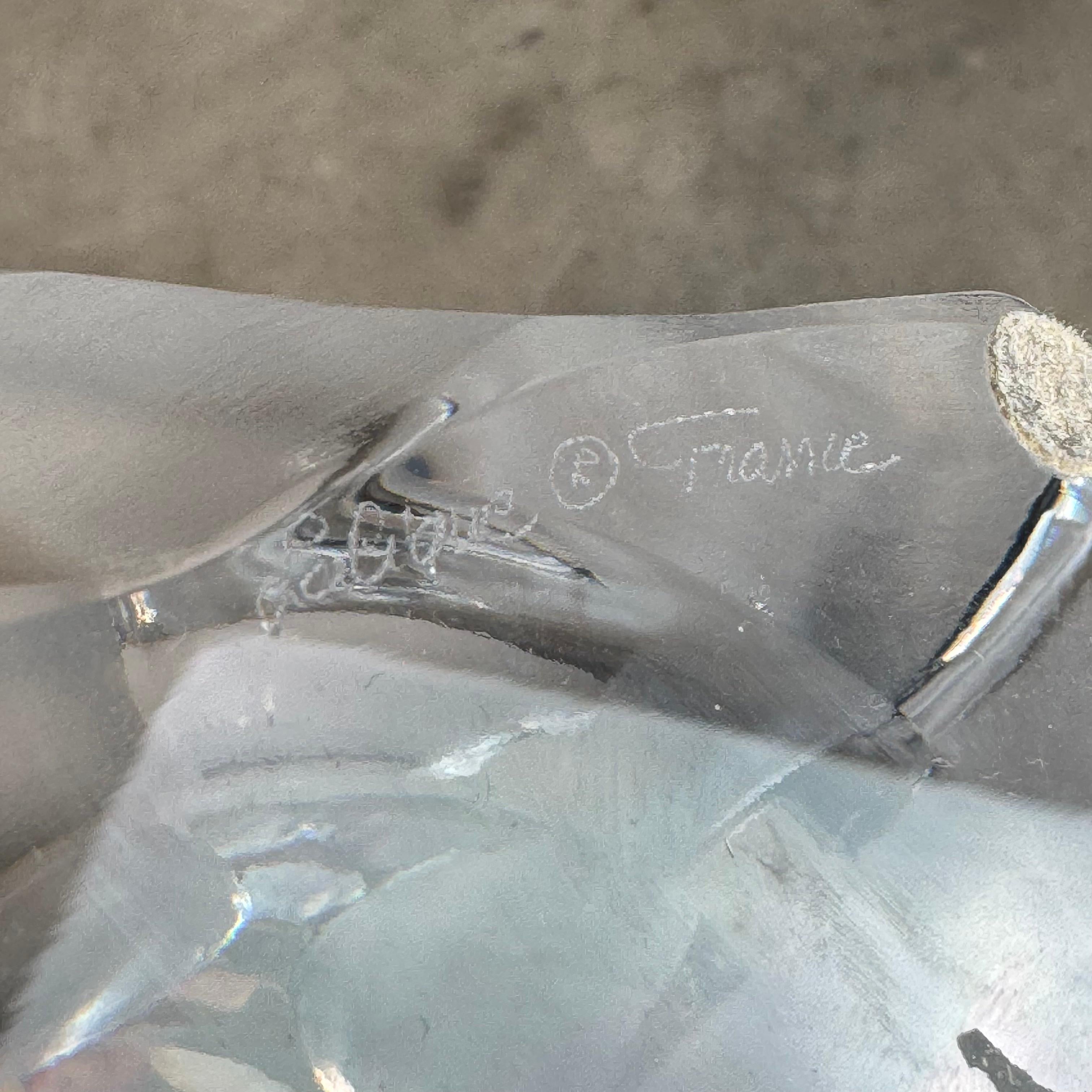 “Flamme” Crystal Vase by Lalique Paris, Signed, 1970s – Sculptural Flower Vase in vendita 4