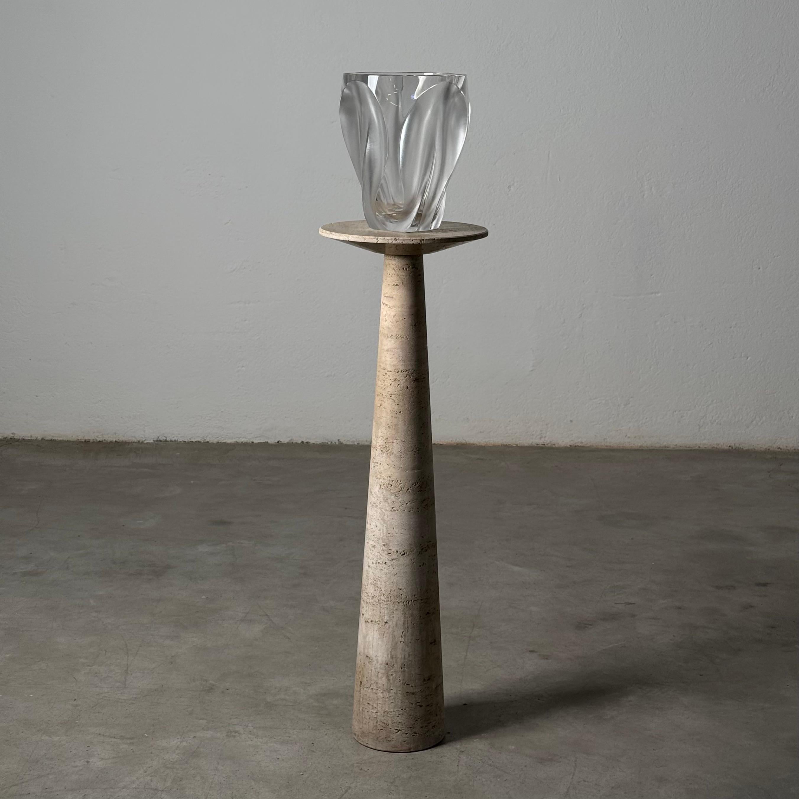 “Flamme” Crystal Vase by Lalique Paris, Signed, 1970s – Sculptural Flower Vase in vendita 5