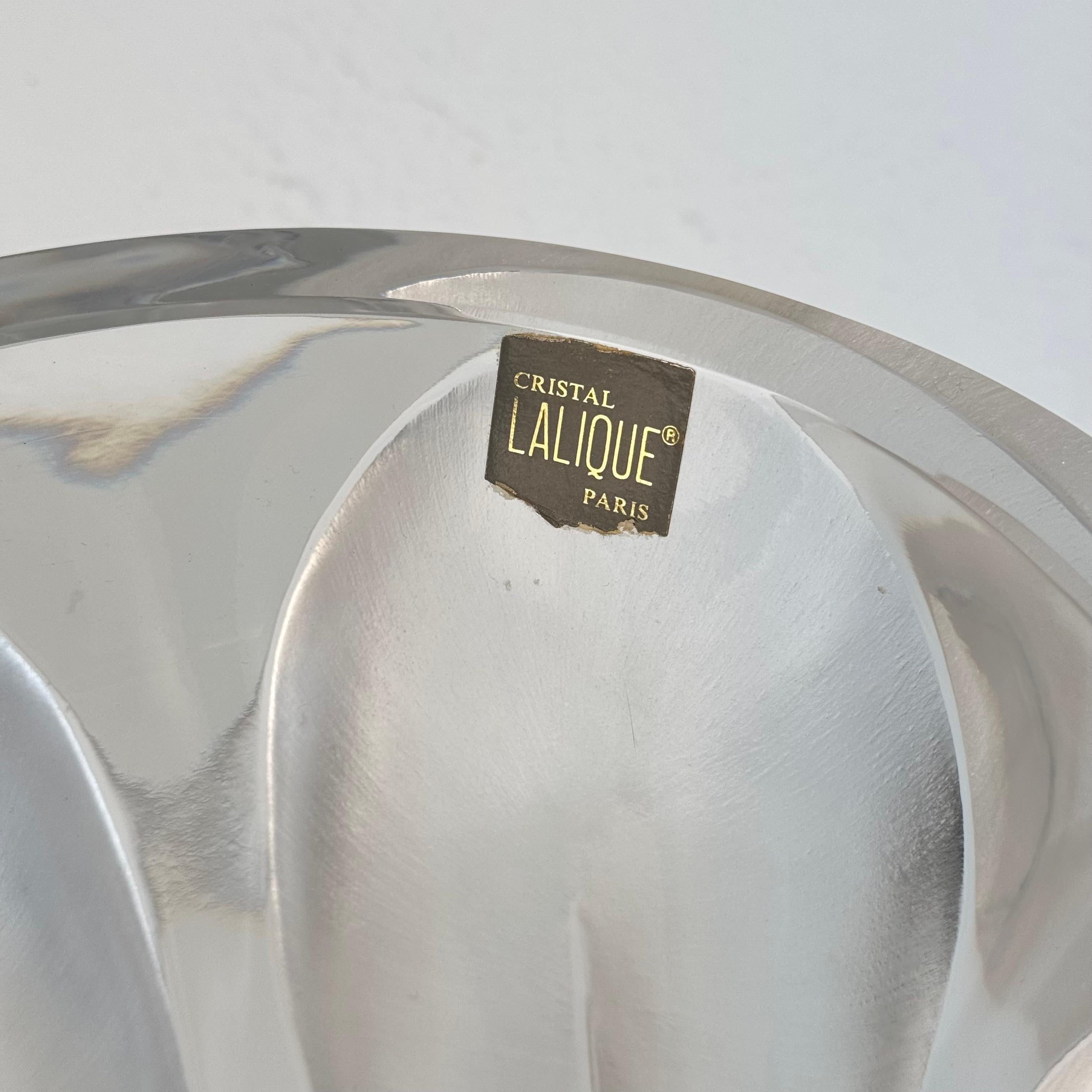 “Flamme” Crystal Vase by Lalique Paris, Signed, 1970s – Sculptural Flower Vase in vendita 6