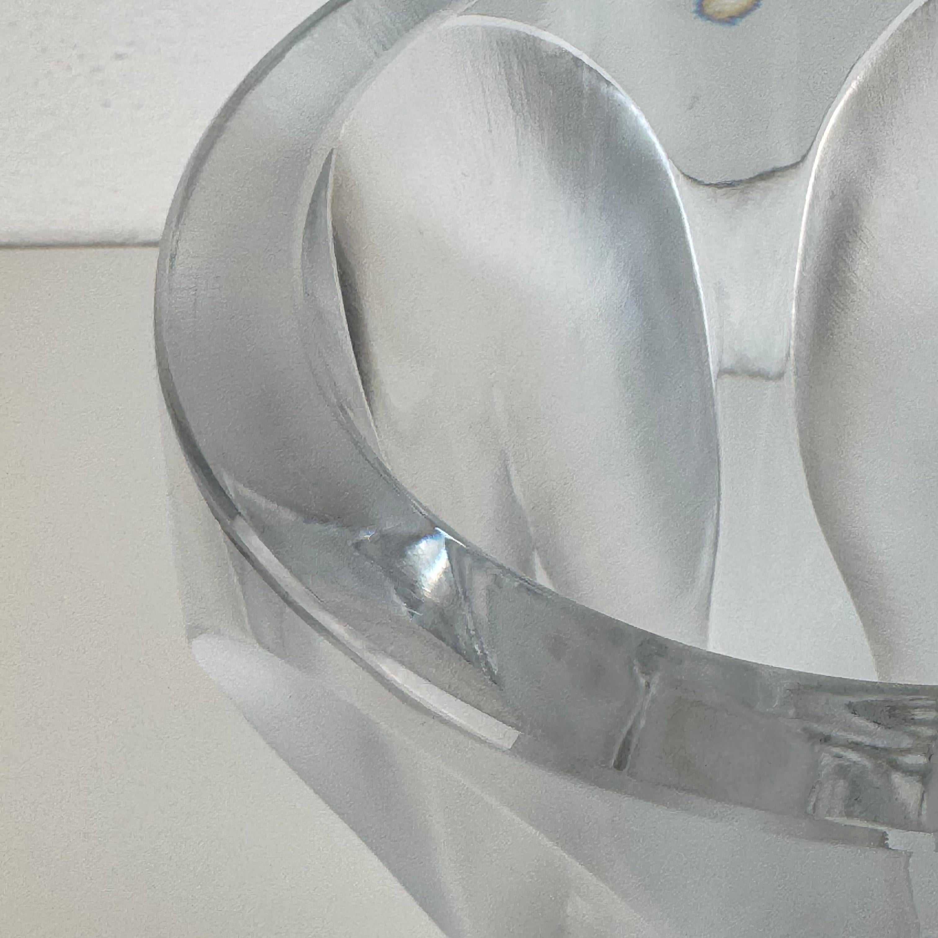 “Flamme” Crystal Vase by Lalique Paris, Signed, 1970s – Sculptural Flower Vase in vendita 8