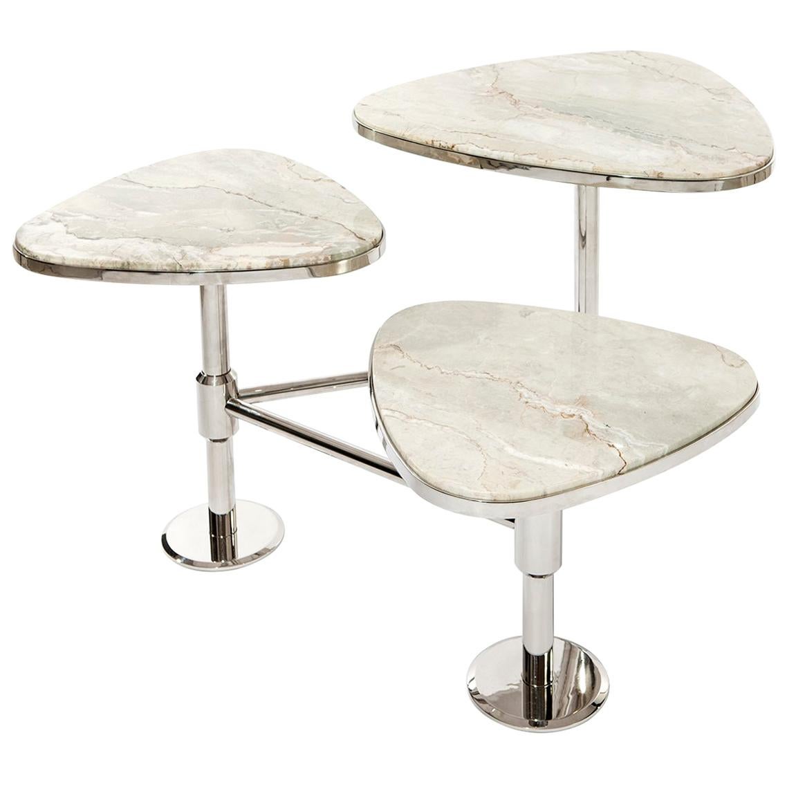 Flank-Tisch, Moderner Art-Déco-Mitteltisch, Couchtisch, Spiegeltischplatte (Art déco) im Angebot