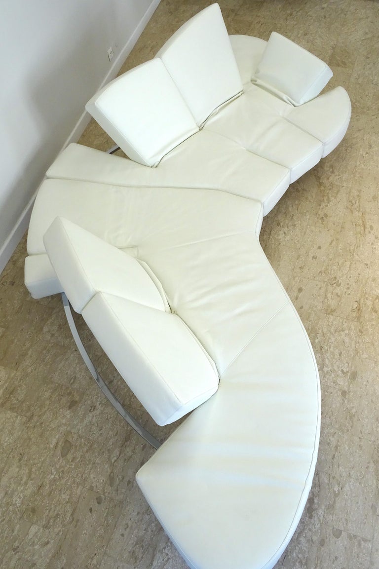 "FLAP" Model Sofa by Edra in White Leather, Designer Francesco Binfarè
