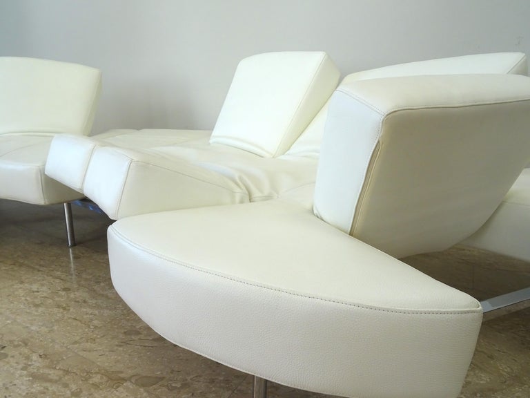 "FLAP" Model Sofa by Edra in White Leather, Designer Francesco Binfarè