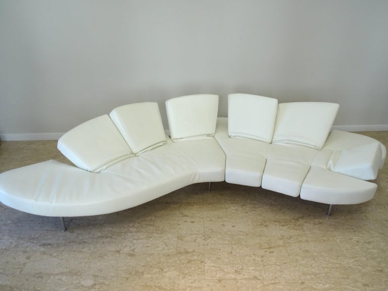 "FLAP" Model Sofa by Edra in White Leather, Designer Francesco Binfarè