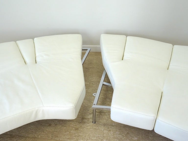 "FLAP" Model Sofa by Edra in White Leather, Designer Francesco Binfarè