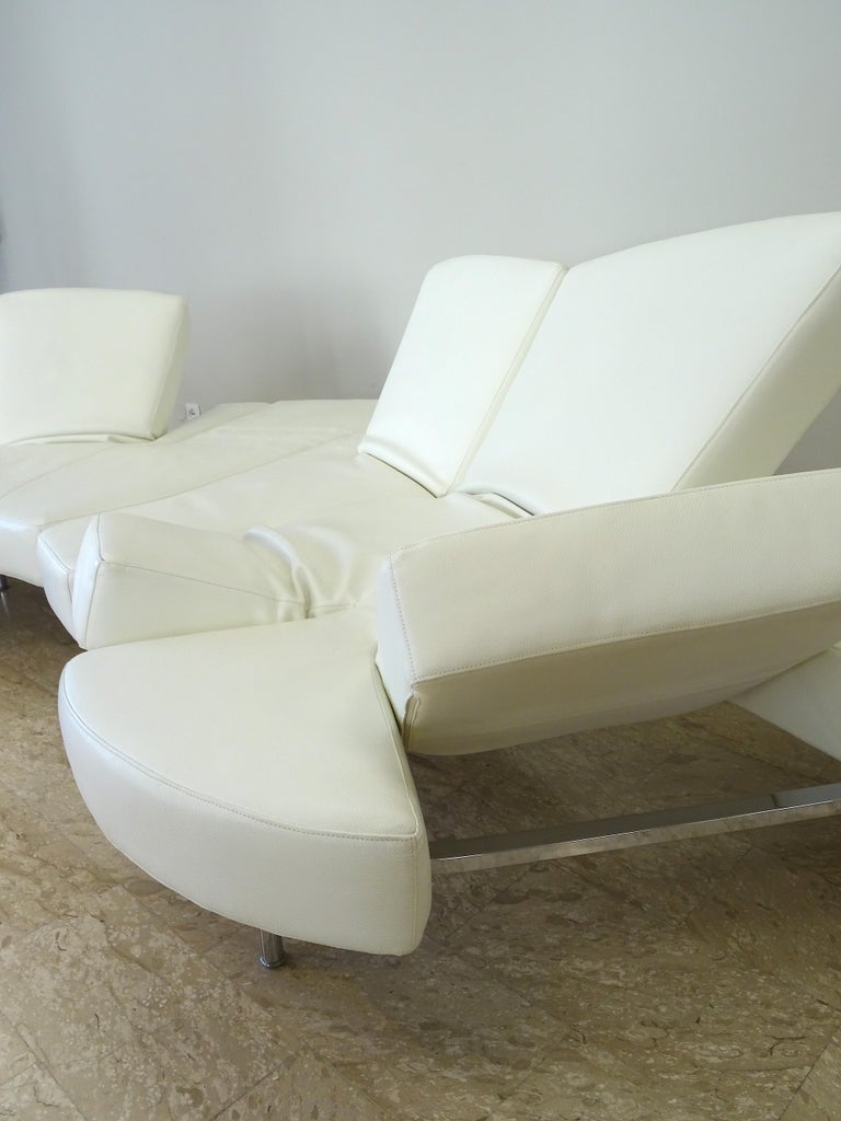 "FLAP" Model Sofa by Edra in White Leather, Designer Francesco Binfarè