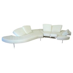 "FLAP" Model Sofa by Edra in White Leather, Designer Francesco Binfarè