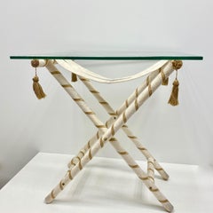 Flap Side Table or Luggage Rack Holder Neoclassical Style Furniture French, 1960
