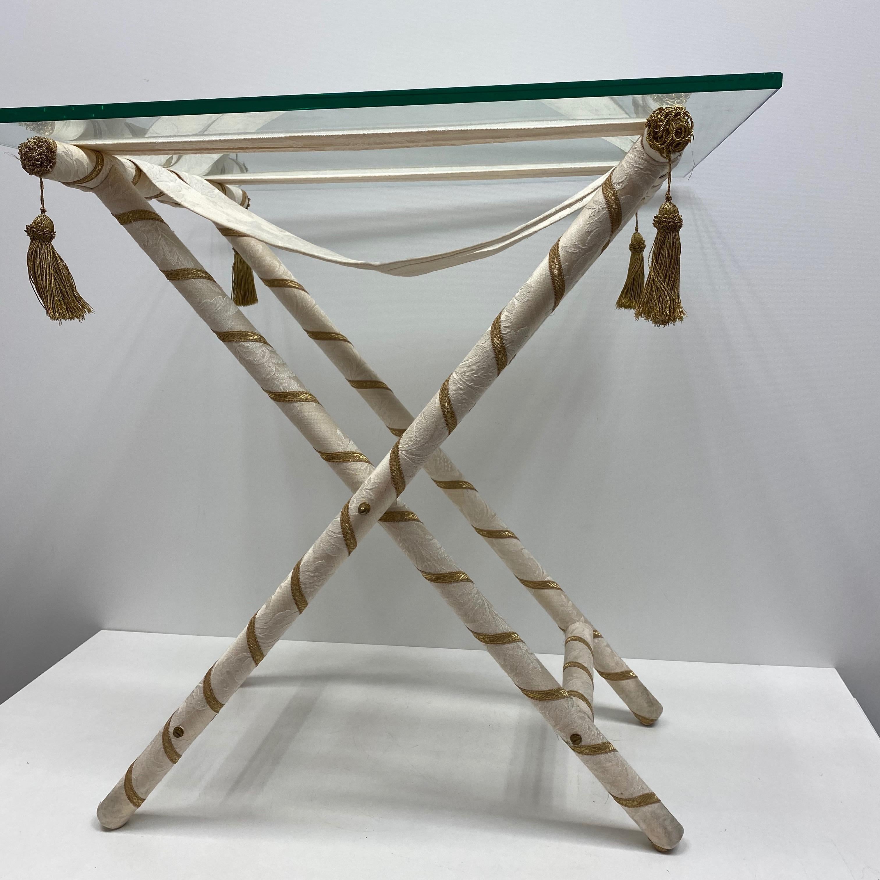 German Flap Side Table or Luggage Rack Holder Neoclassical Style Furniture French, 1960 For Sale