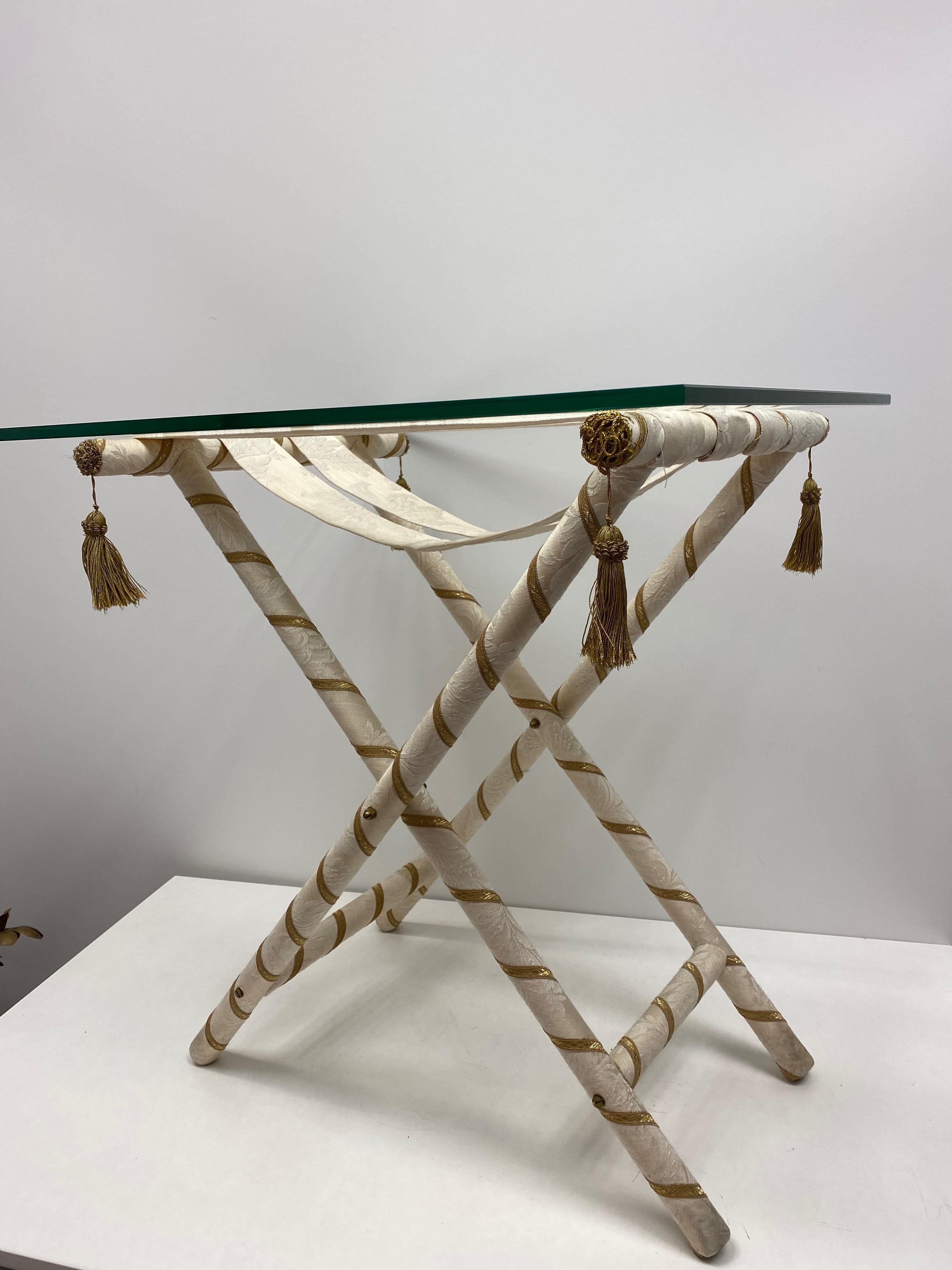 Flap Side Table or Luggage Rack Holder Neoclassical Style Furniture French, 1960 In Good Condition For Sale In Nuernberg, DE