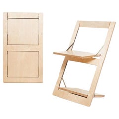 Fläpps Folding Chair, Birch clear lacquered