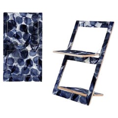 Fläpps Folding Chair - Bubbles Indigo by Pattern Studio 'Print on Both Sides'