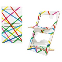 Fläpps Folding Chair - Colored Lines 'Print on Both Sides, Background White'