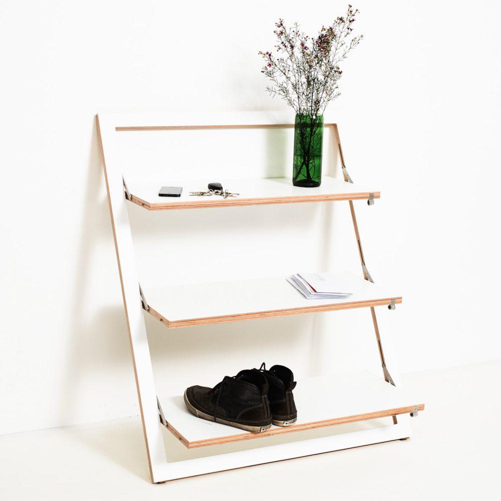 Modern Fläpps Leaning Shelf 80x100-3 - White For Sale