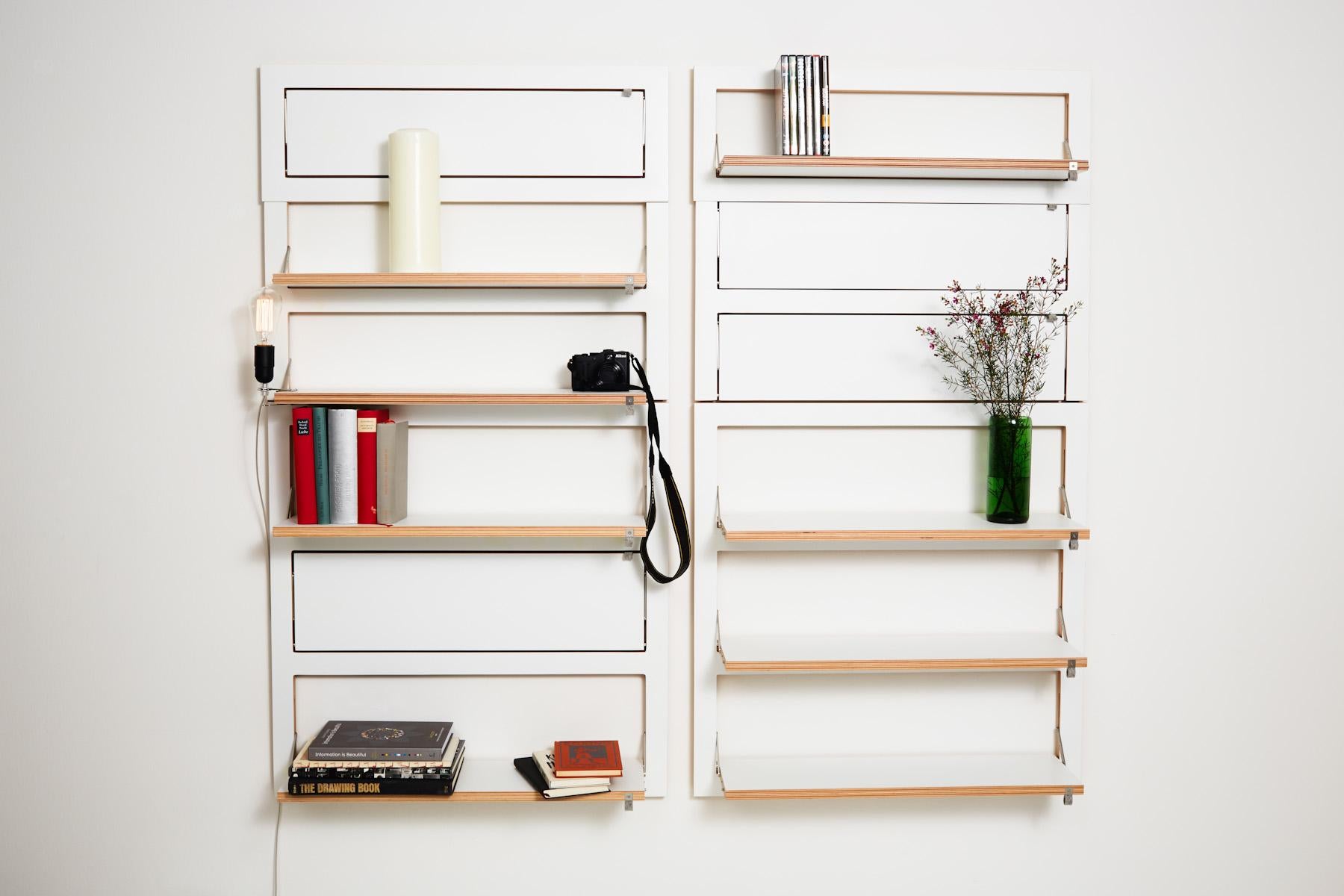 Hand-Crafted Fläpps Shelf White For Sale