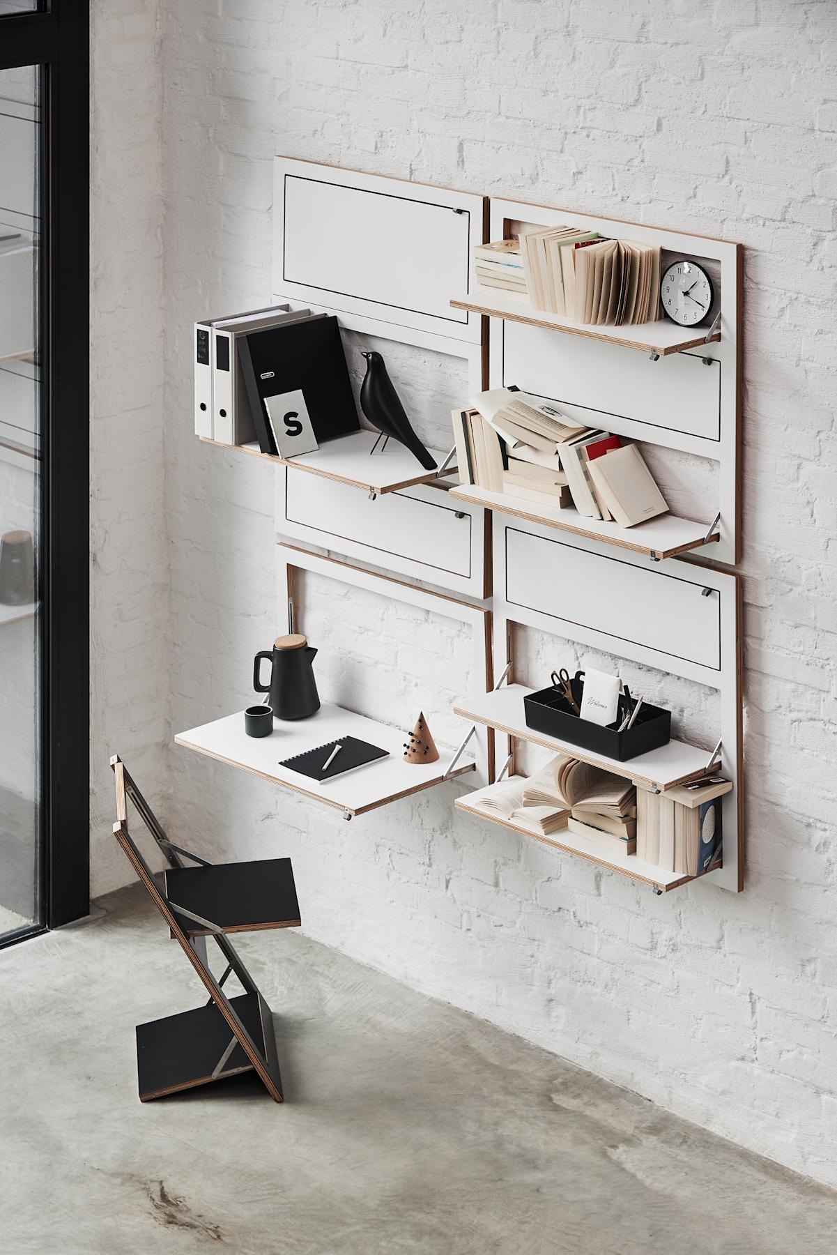 Modern Fläpps Wall Desk/Secretary, Black For Sale