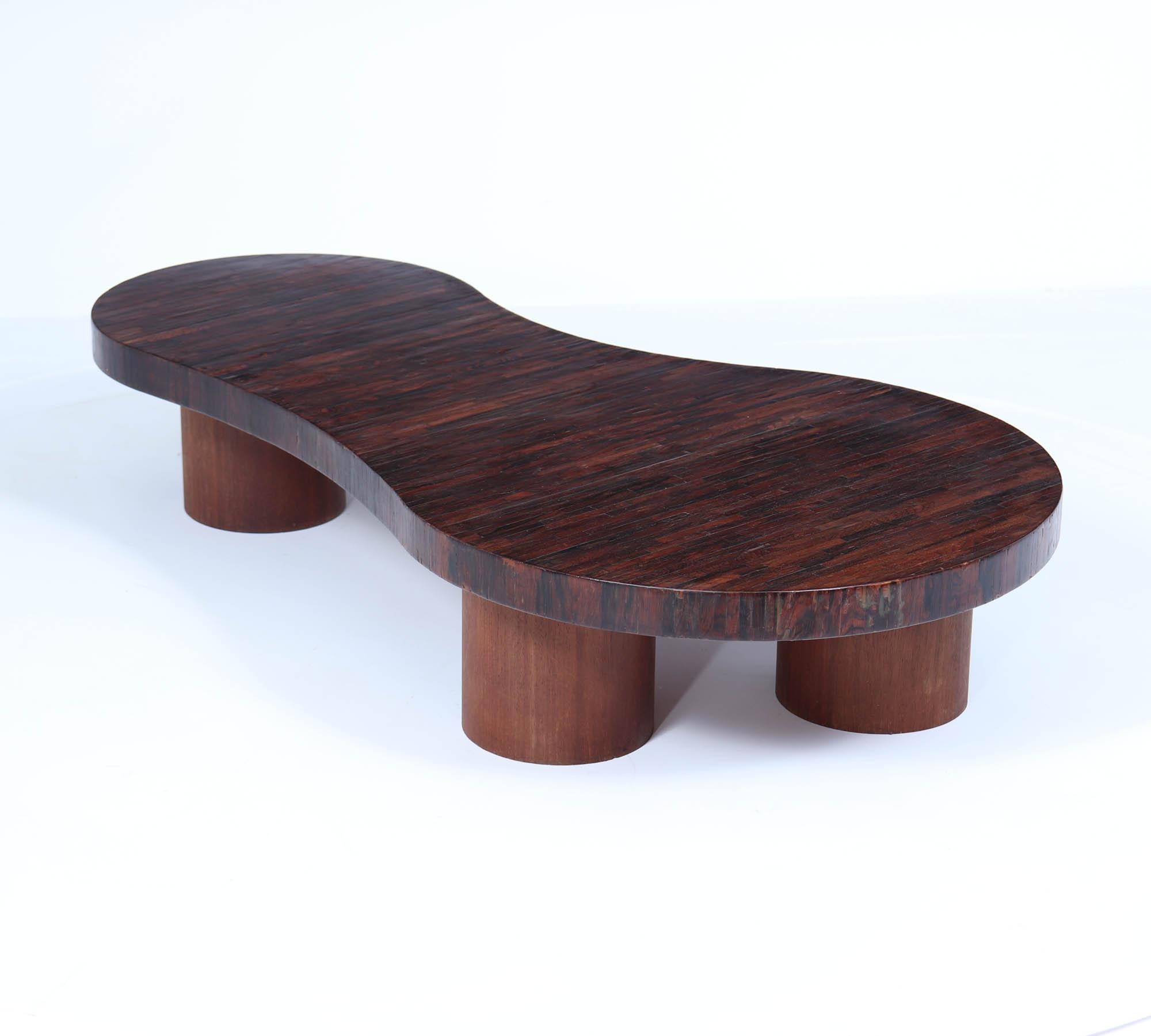 Rosewood Mid Century French Flaque Coffee table For Sale