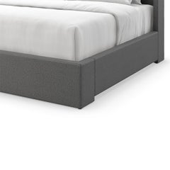 Flared Modern Fully Upholstered King Bed - Dark