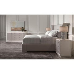 Flared Modern Fully Upholstered King Bed - Light